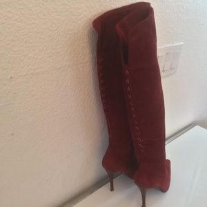 Via Spiga tall red suede.boots with sexy back button detail😍